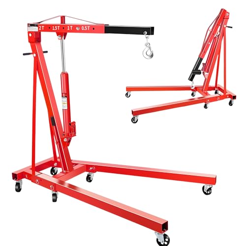 PeakPursuit 2-Ton Hydraulic Folding Engine Hoist, 4400 lb Capacity with