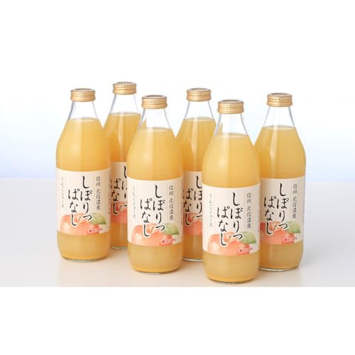 [定期便][定期便]3ヵ月連続お届け信州産 りんごジュース 「しぼりっぱなし」 果汁100% (1L×6本)
