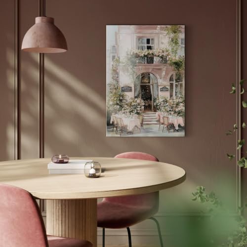 Tableau café romantique de style Paris décoration florale extérieure BOSKMS - 3