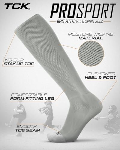 Image of Prosport Baseball Socks & Softball Socks, Kids & Adult Knee High Tube Sock