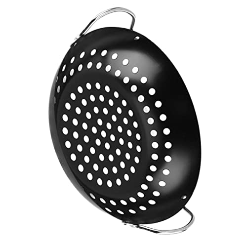 BESTonZON Sartén de Barbacoa Multifuncional de Metal con Orificios de Drenaje Camping y Parrilladas al Aire Utensilio Práctico Carne y Verduras