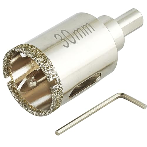 1 3/16 (30mm) Inch Diamond Hole Saw with Pilot Bit, Easy Drilling 1 3/16" Tile Drill Bits for Porcelain Tile, Granite, Ceramic, Marble, Glass, Stones, 1 3/8" Depth of Cut