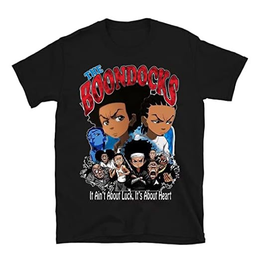 The Boondocks Shirt,Vintage Shirt, Cartoon Shirt, Unisex T-Shirt,Mens T-Shirts Short Sleeve Shirts Medium Black