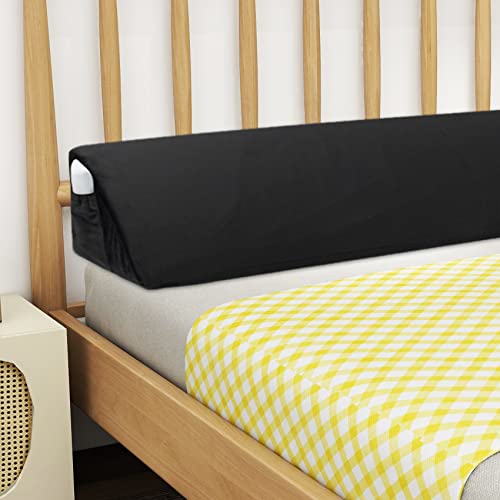 Wedge Pillow Headboard, Soft Velvet Bed Gap Filler For Mattress Seams (0-7"),Bed Wedge Pillow,Mattress Wedge Pillow Fill Gap Between Headboard/Wall And Mattress (Night Black, 60X10X6) #TOP22