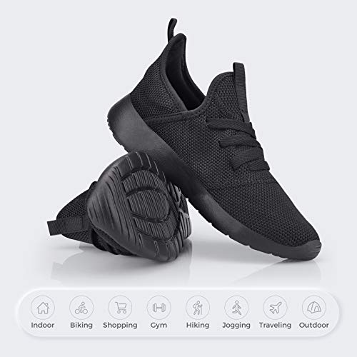 Image of Flysocks Womens Walking Sneakers Lightweight Comfortable Casual Fashion Sneakers Sports Gym Athletic Tennis Shoes, C-all Black, 7.5