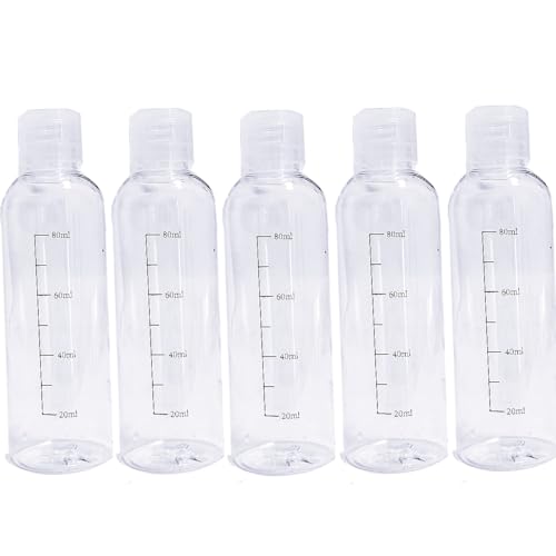 Flacon Voyage Avion Transparent avec Flip Cap 100ml, 5 Rechargeable Bouteille pour Cosmétique, Accessoires Contenant Flacon Vide pour Lotion,Shampoing,Gel...