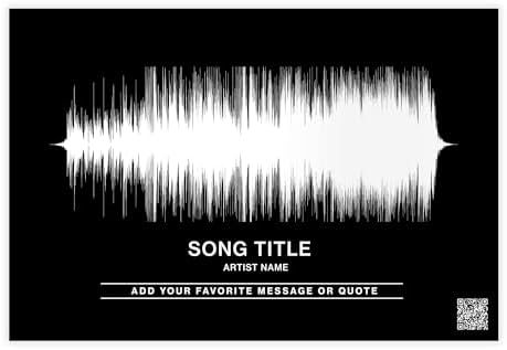 Personalized Sound wave Art Poster or Canvas, Custom Soundwave Ar...