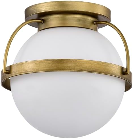 Nuvo Lakeshore - 1 Light Medium Flush Mount-11.88 Inches Tall and 13 Inches Wide-Natural Brass Finish