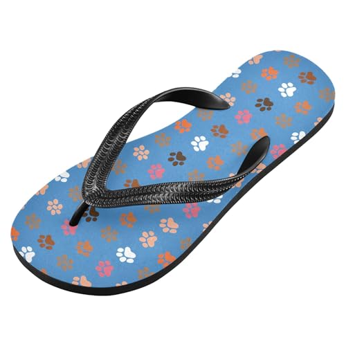 Burbuja Colorful Paw Prints Flip Flops for Women Men, Soft Thong Sandals Rubber Slippers for Pool Beach Essentials2