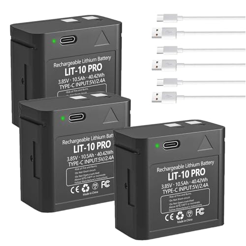 SCESMIA LIT-10 Ersatzakku für Spypoint Cellular Trail Kamera, 10500 mAh, wiederaufladbarer Lit-10 Pro-Lithium-Akku, passend für SpyPoint-Link-Micro-LTE/LINK-MICRO-S-LTE/LM2/Cell Link-Kamera, 3 Stück