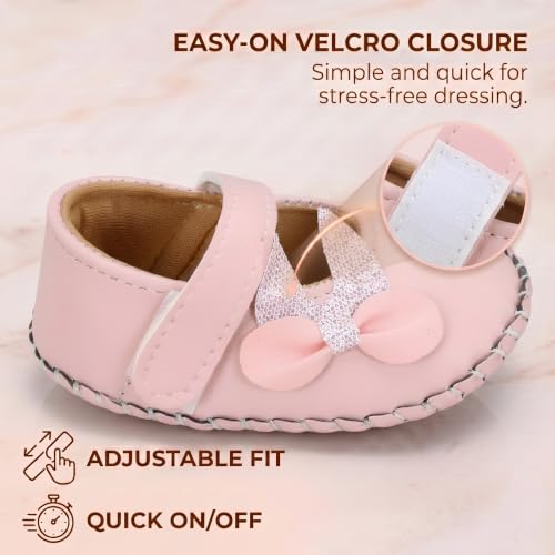 Image of PureSole Baby Girl Ballerina Shoes 6-12 Months | Elegant Party Booties