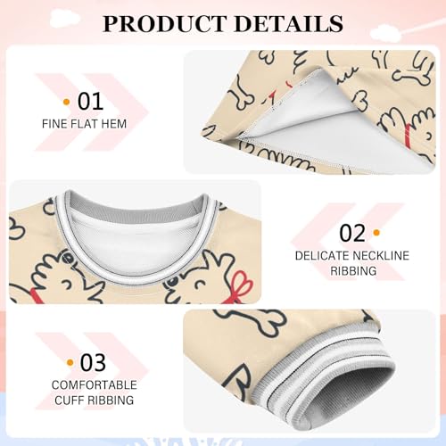 Doodle Puppy Girls Dresses Long Sleeve Sweatshirt Dress for Girls Winter Toddler Casual A Line Dresses Size 2-8T3