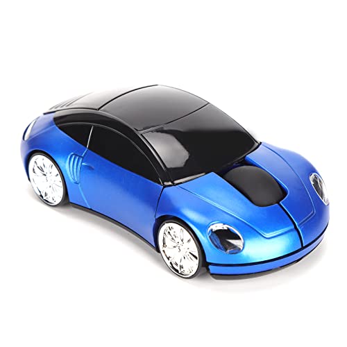 Laptop Mouse, Wireless Mouse Mini Car Shape Professional Optical Positioning with USB Receiver for Laptop for Computers for Office(Blue)
