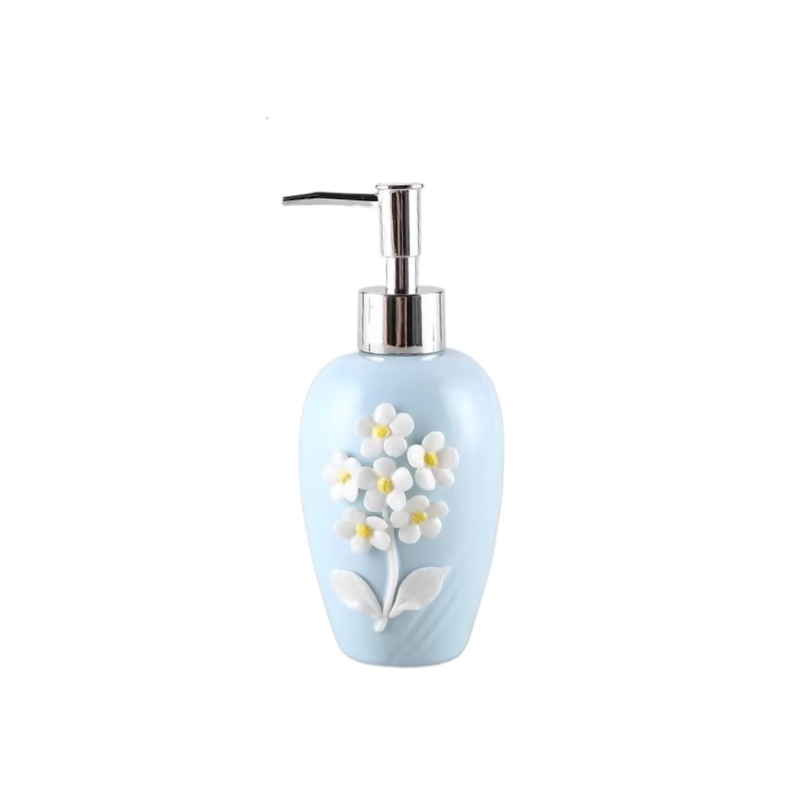 Yuue Blue Empty Barthroom And Dish Ceramic Lotion Bottle Sub Packaging Shampoo Hand Large Capacity Pressing Empty Decor For Counter(Blue)