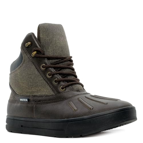 Nautica Mens Weather-Resistant Snow, Insulated Duck Boot - Lace-Up Ankle Boots New Bedford(Wide/Medium Width)