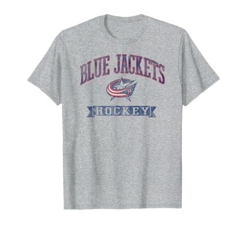 Columbus Blue Jackets Vintage Hockey Gray Licensed T-Shirt