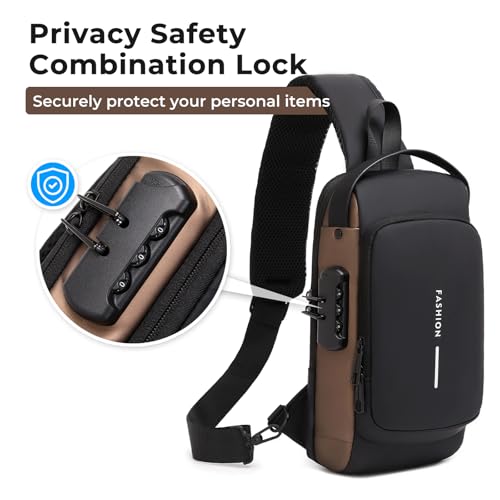 Sling Bag for Men | Anti-theft Crossbody Bag - PU Leather Crossbody Shoulder Bag - Chest Bag for Daily use - Image 7