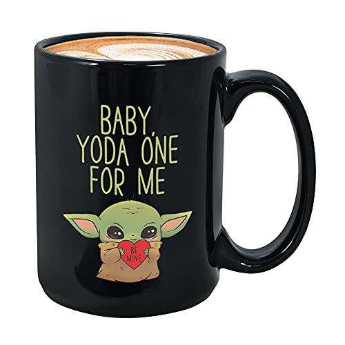 Relationship Coffee Mug 15 oz Black, Baby You're for Me Romantic Lover Partner