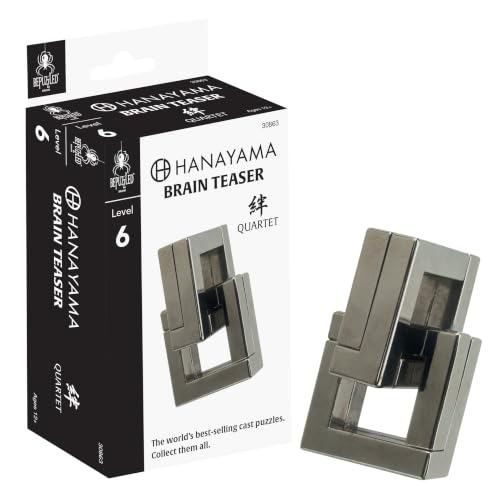Image of BePuzzled | Quartet Hanayama Metal Brainteaser Puzzle Mensa Rated Level 6, for Ages 12 and Up