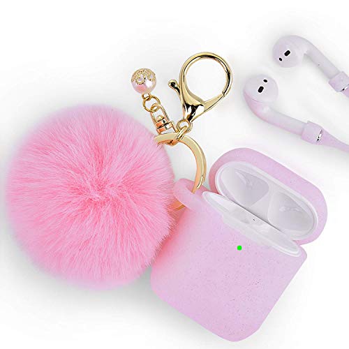 Airpods Case - Filoto Airpods Silicone Glitter Cute Case Cover with Pompom/Keychain/Strap