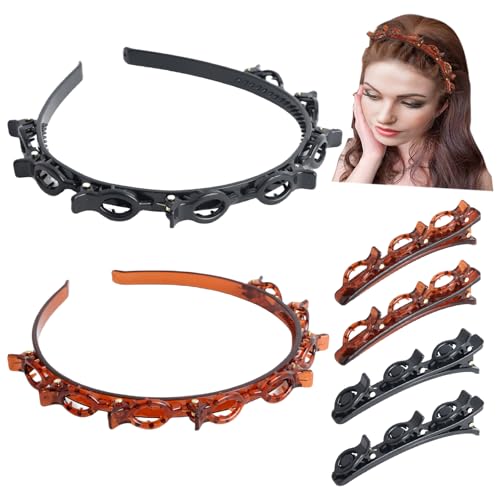 HLTOO 6PCS Acrylic Braided Hair Clips, Bangs Hairstyle Hairpin...