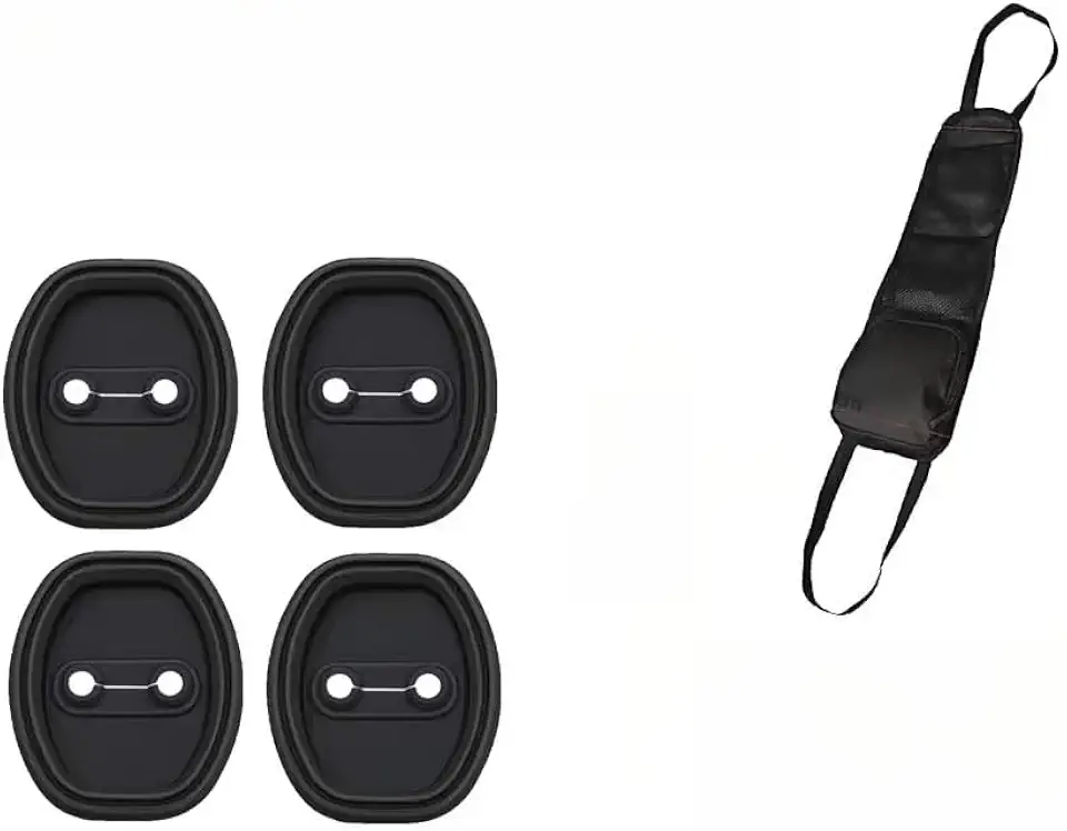 Kit 4 Peças Protetor Anti Impacto para Porta de Carro – Amortecedor Borracha Universal Anti Colisão e Redutor de Ruídos (Kit Preto+Bolsa Organizador)