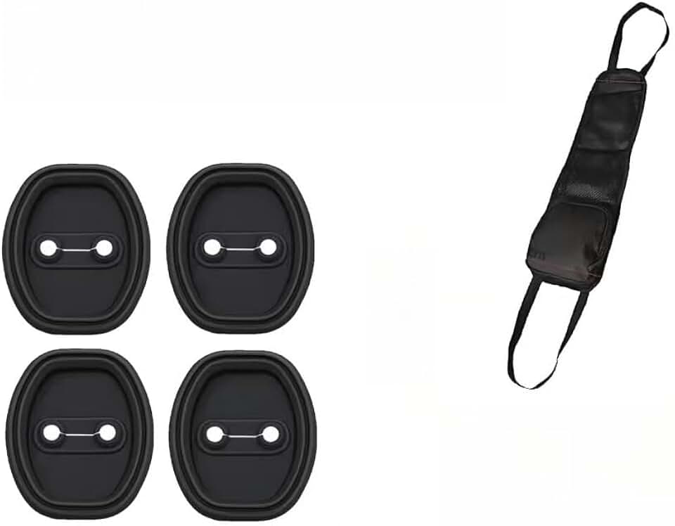 Kit 4 Peças Protetor Anti Impacto para Porta de Carro – Amortecedor Borracha Universal Anti Colisão e Redutor de Ruídos (Kit Preto+Bolsa Organizador)