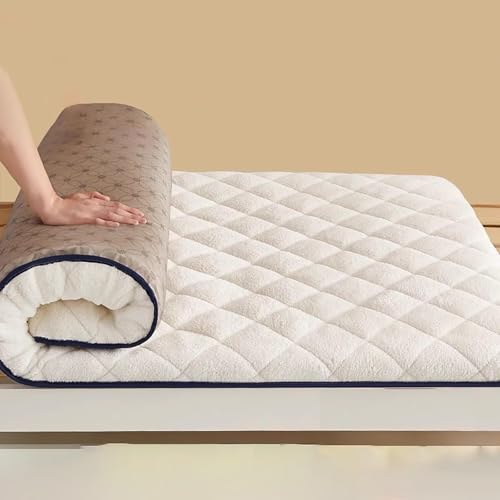 Colchón de piso japonés, colchón de futón de piso extra grueso, colchón portátil de tamaño completo, colchón plegable para dormitorio de estudiantes, adecuado para dormitorio/tienda de campaña/invitad
