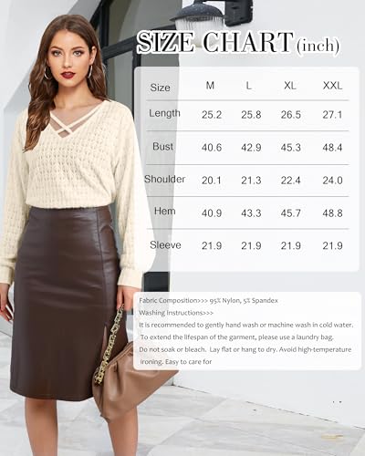 Image of Lotusmile Women's Soft Fuzzy Knit Hollow Out Lace Blouses Criss Cross V Neck Tops for Women Dressy Casual