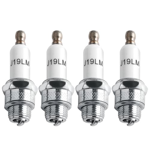 UYUYong 4 Pieza Bujía de Encendido Rj19lm Bujía de 4 Tiempos Cortacésped Bujías Encendido Estándar de Repuesto para Champion Rj19lm BR2LM para Cortadoras de Césped Separadores Cultivadores Generadores