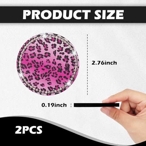 Portavasos para auto con diseño de leopardo y strass, 2 piezas miniatura 2