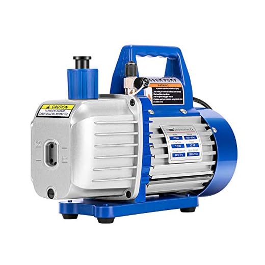 VIVOHOME 110V 1/2 HP 5 CFM Dual Stage Rotary Vane HVAC Air Vacuum Pump with Oil Bottle ETL Listed