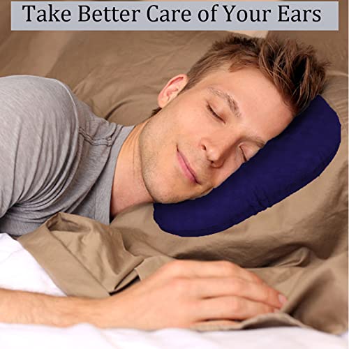 Image of Ear Piercing Pillow for Side Sleepers, Pillow with an Ear Hole for CNH and Ear Pain Ear Inflammation Pressure Sores, O-Shaped Side Sleeping Pillow, Ear Guard Pillow(Dark Purple)