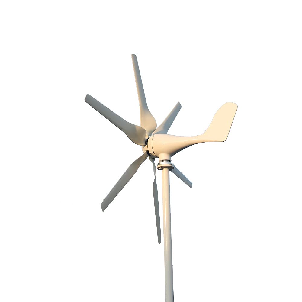 12V 24V 48V 800W Windgenerator Windkraftanlage Horizontaler Windturbine mit 6 Flügeln und kostenlosem MPPT Controller für Zuhause