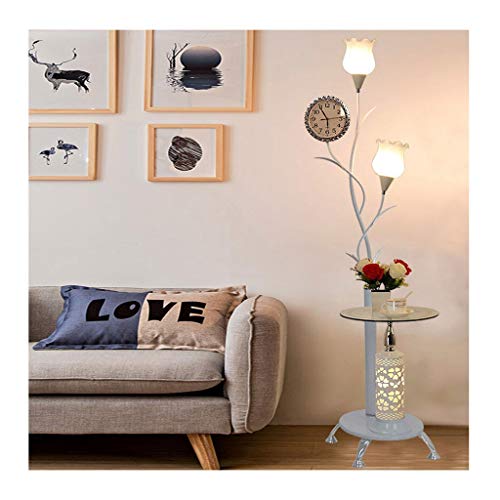 Lámparas de pie Nordic Lámpara de la Sala de Estar Dormitorio lámpara de cabecera Creativo Sofá Mesa de café Led lámpara de pie con el Reloj la luz del Piso lámparas de pie