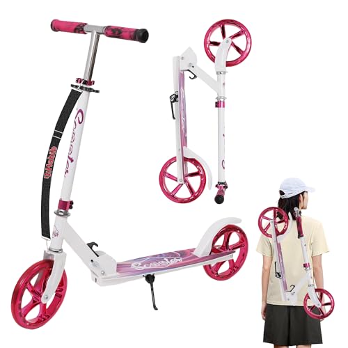 Habib Gruppe Kickroller mit Glänzenden XXL Rädern – Klappbar, 4-Stufig Höhenverstellbar, bis 80kg Belastbar, Tretroller Kickscooter Cityroller für Groß und Klein (Pink) Habib Gruppe Kickroller mit Glänzenden XXL Rädern – Klappbar, 4-Stufig Höhenverstellbar, bis 80kg Belastbar, Tretroller Kickscooter Cityroller für Groß und Klein (Pink)