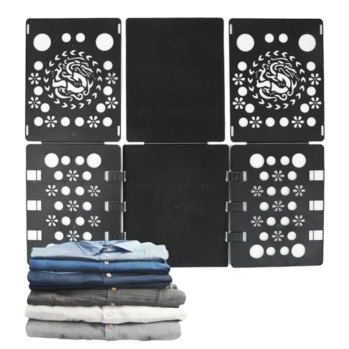 Doblador de Ropa Doblador Camisetas Organizador Armario Tablero Plegable para Ropa Camisas Para Niños y Adultos Negro
