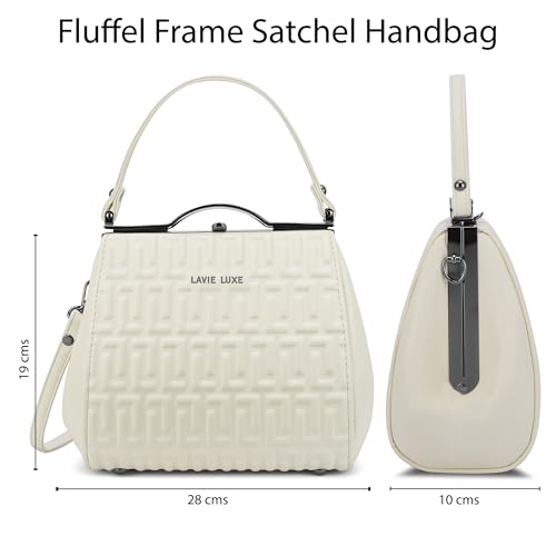 Image of Lavie Luxe Women's Fluffel Frame Satchel Handbag for Women | Satchel Bag for Work | Ladies purse | Stylish Shoulder Bag | Gift For Women