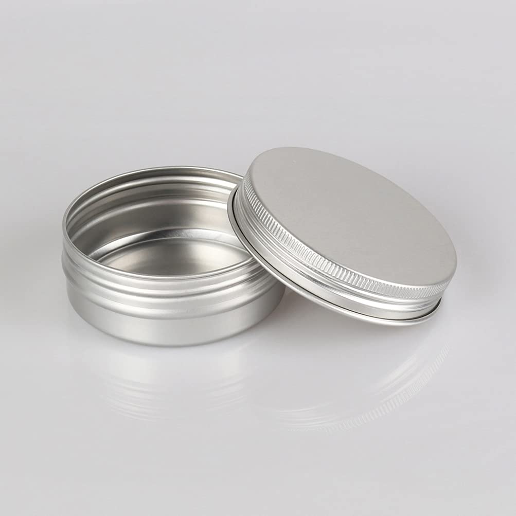 ZEOABSY 10 Piezas Tarros de Aluminio con Tapa Rosca 60ml, Plata Tarros de Aluminio Vacíos Redondo para Contenedor De Cosméticos Cremas Caja de almacenaje con 5 Espátula y 1 Etiqueta — view 5