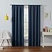 ECLIPSE Kendall Modern Blackout Thermal Rod Pocket Window Curtain for Bedroom or Living Room (1 Panel), 42 X 84, Denim