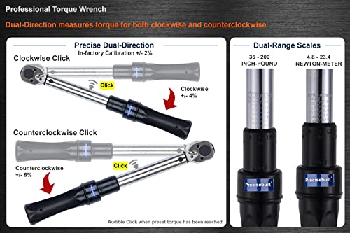 Image of 3 /8 inch Drive 35-200 in-lb (4.8-23.4 Nm) Dual-Direction Click Professional Torque Wrench