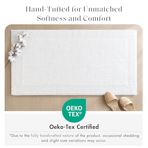 Madison Park Splendor Reversible 100% Cotton Tufted Bathroom Rug-3000 GSM Hotel Quality Luxurious Plush Medium Pile Bath Mat Absorbent, Quick Dry, Shower Room Décor, 21x34, White - Image 5