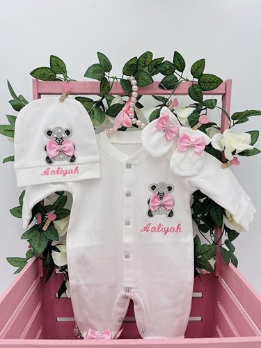 image for Generic Custom Newborn Baby Clothes Set for Girls – 3 PCS Personaliz