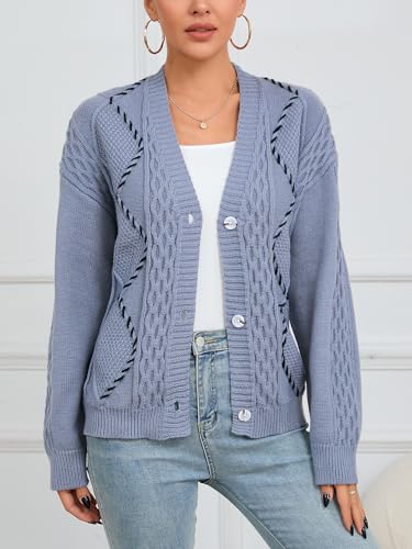 Women's V-Neck Cardigan Sweater Button Down Outerwear Coats2