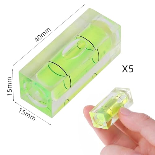 5 Stücke Mini Wasserwaage, 15 * 15 * 40MM Präzisions-Bubble Level, Spirit Level für Camping, Wohnwagen, Wohnmobil, Kamera-Ausrüstung