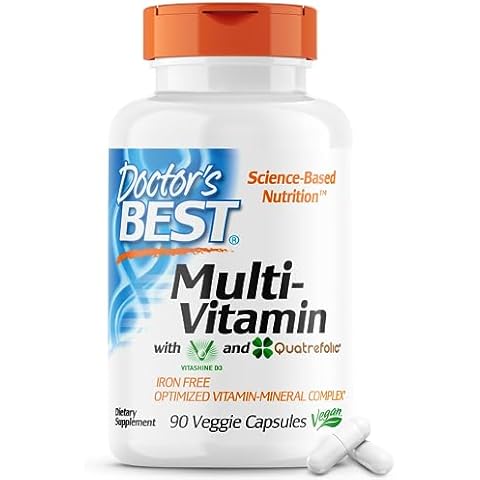 Doctor's Best Multi-Vitamin, Formulation Fully Optimized for Absorption, Multivitamin with Minerals, Vitamins, Antioxidants, Non-GMO, Vegan, Gluten Free, 90 Veggie Caps Cover