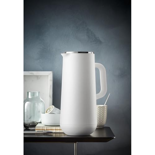 Foto von WMF Impulse Thermoskanne 1l, Isolierkanne für Kaffee oder Tee, Drehverschluss, hält Getränke 24h kalt und warm, Thermoskanne für Kaffee oder Tee, weiß