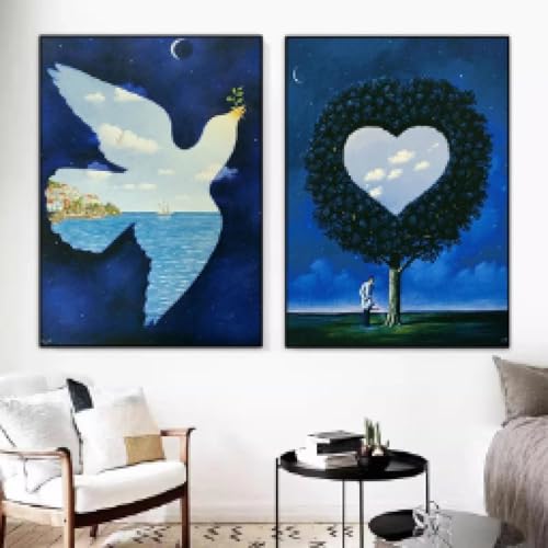 Toile surréaliste imprimée TONGYINLI deco murale abstraite 60x90 cm grand format sans cadre