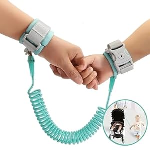 Correa de Seguridad Antiperdida para niños1,5M,Rotación 360 Grados, Pulseras Identificativas de Niños Pulsera Niños Antiperdida con Cerradura,Ajustable Arnés de Seguridad Bebé al aire libre
