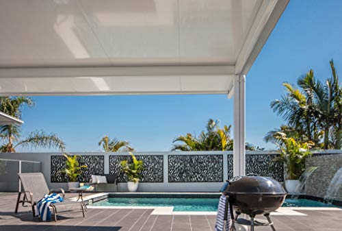 Stratco Decorative Laser Cut 6 X 3 Foot Lightweight Steel Metal Privacy Screen Wall Art Hanging Panel For Walls And Fences, Forest Design, Single #TOP5